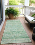 LOOMLAN Rugs Flamara Green Washable Indoor-Outdoor Rug
