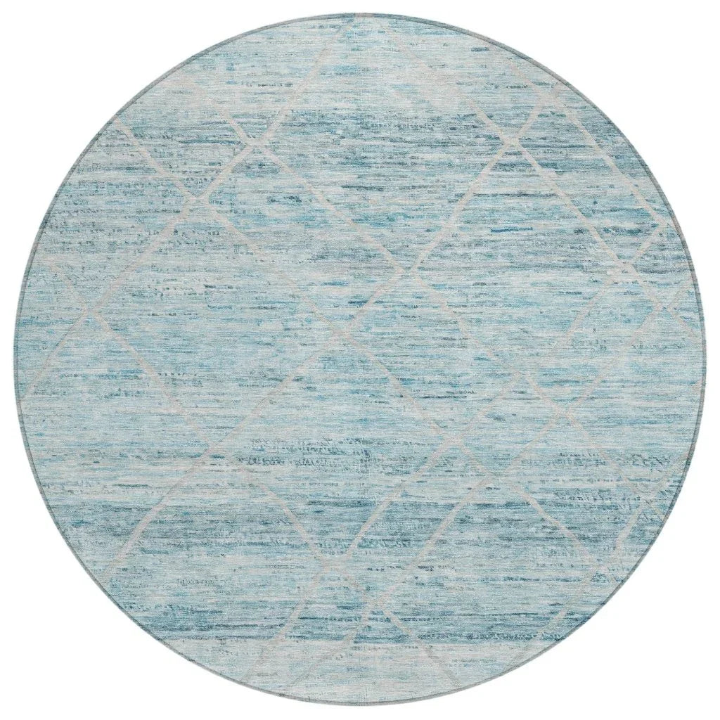 LOOMLAN Rugs Flamara Teal Washable Indoor-Outdoor Rug