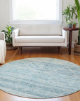 LOOMLAN Rugs Flamara Teal Washable Indoor-Outdoor Rug