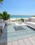 LOOMLAN Rugs Flamara Teal Washable Indoor-Outdoor Rug