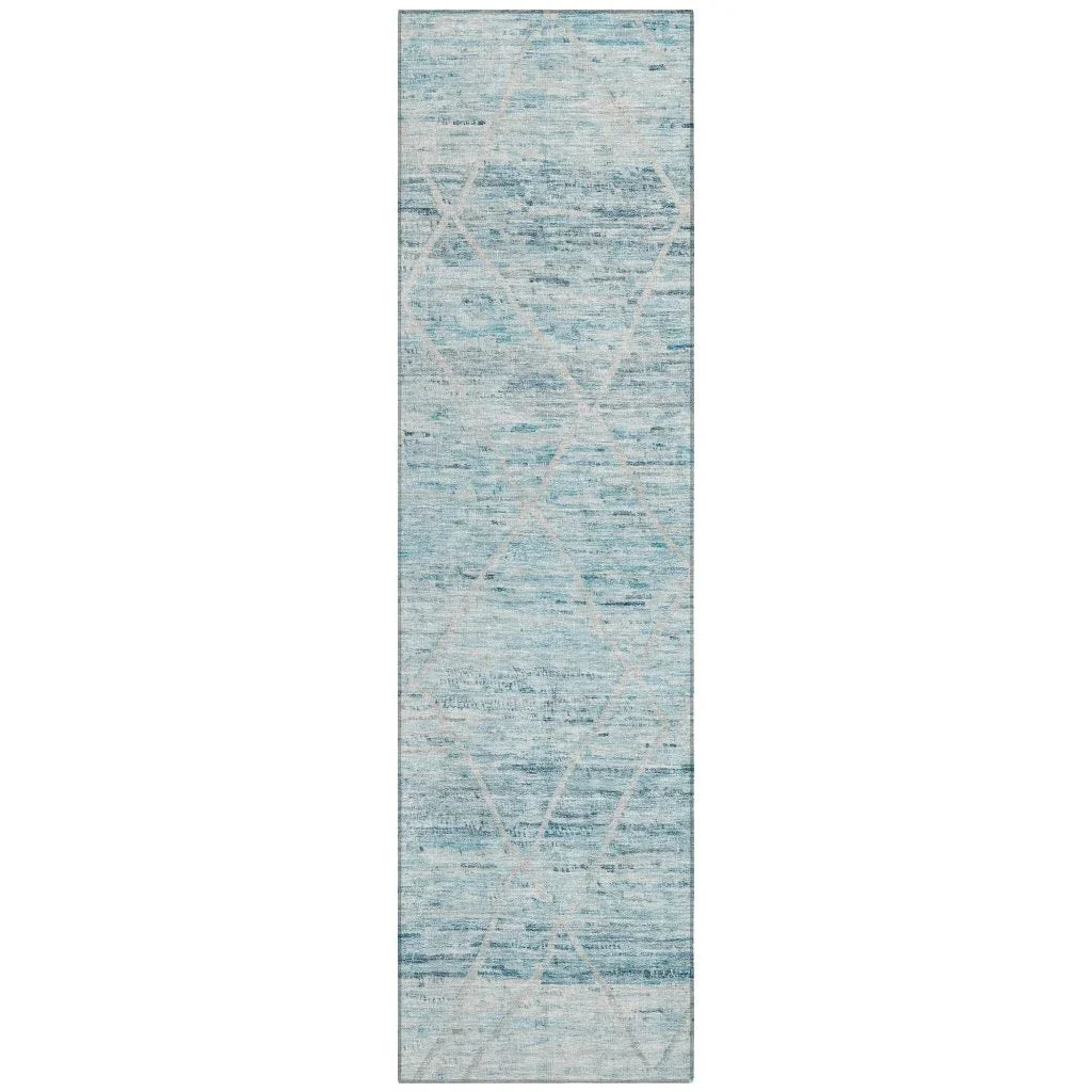 LOOMLAN Rugs Flamara Teal Washable Indoor-Outdoor Rug