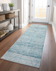 LOOMLAN Rugs Flamara Teal Washable Indoor-Outdoor Rug