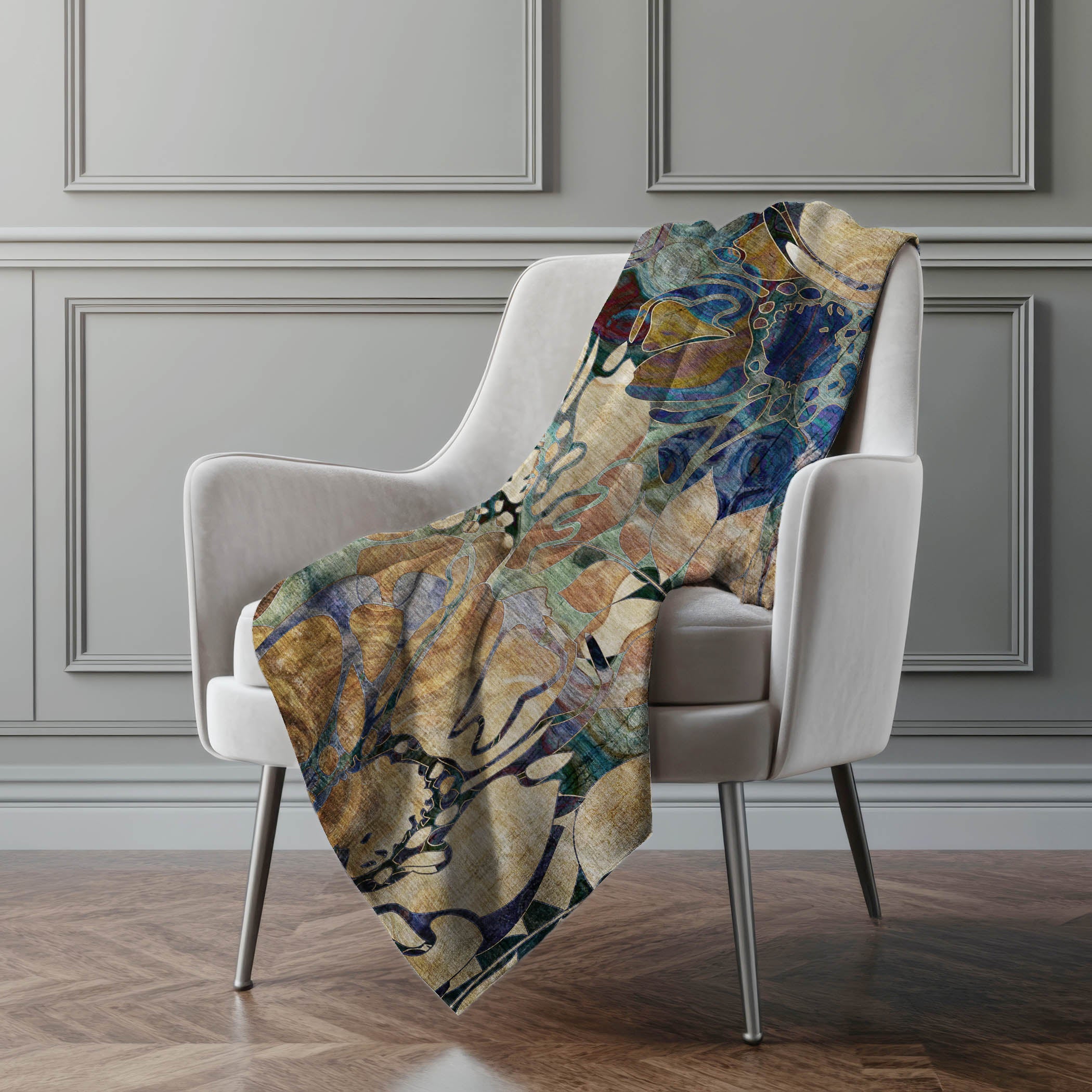Addison Rugs Floral Beige Washable Indoor-Outdoor Rug