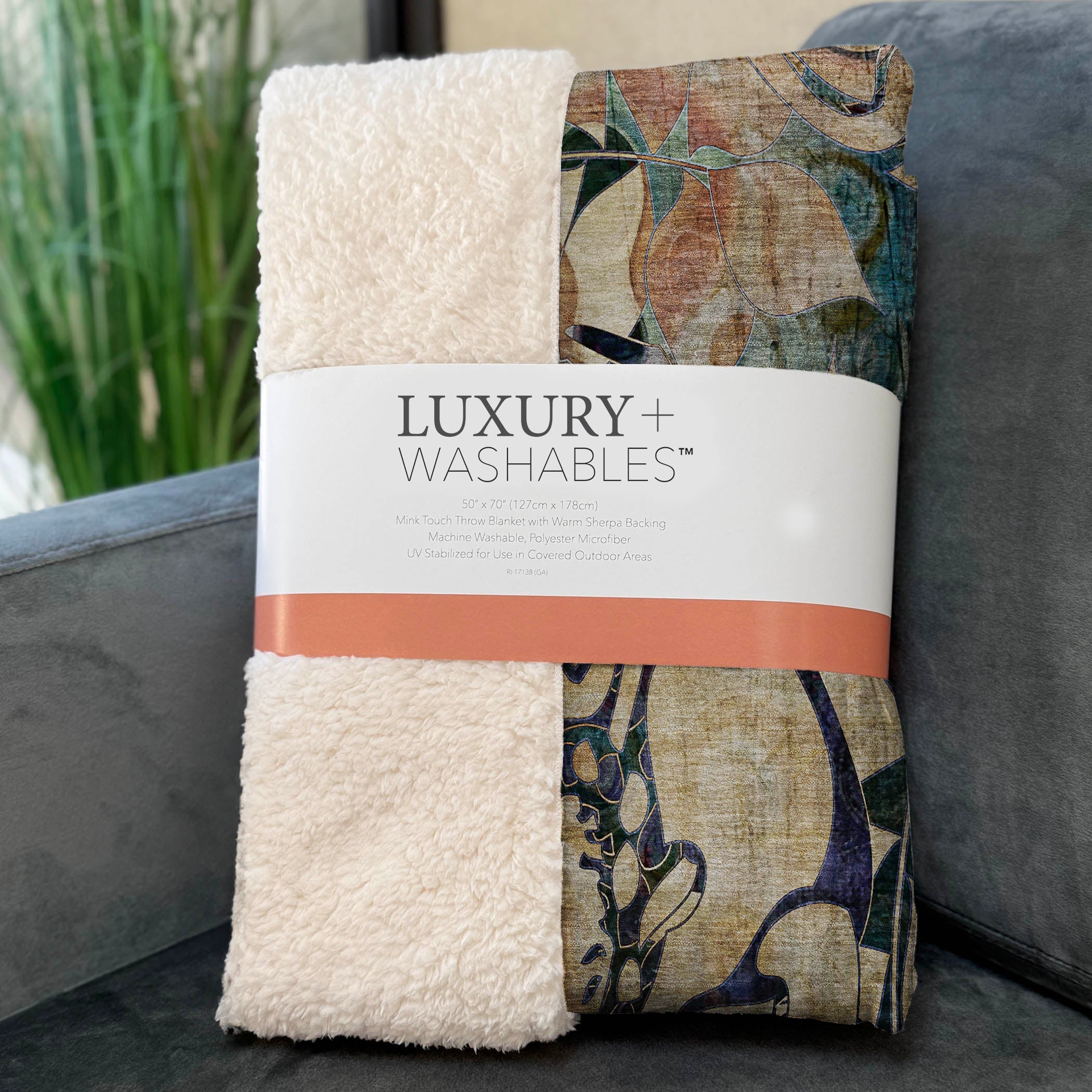 Addison Rugs Floral Beige Washable Indoor-Outdoor Rug