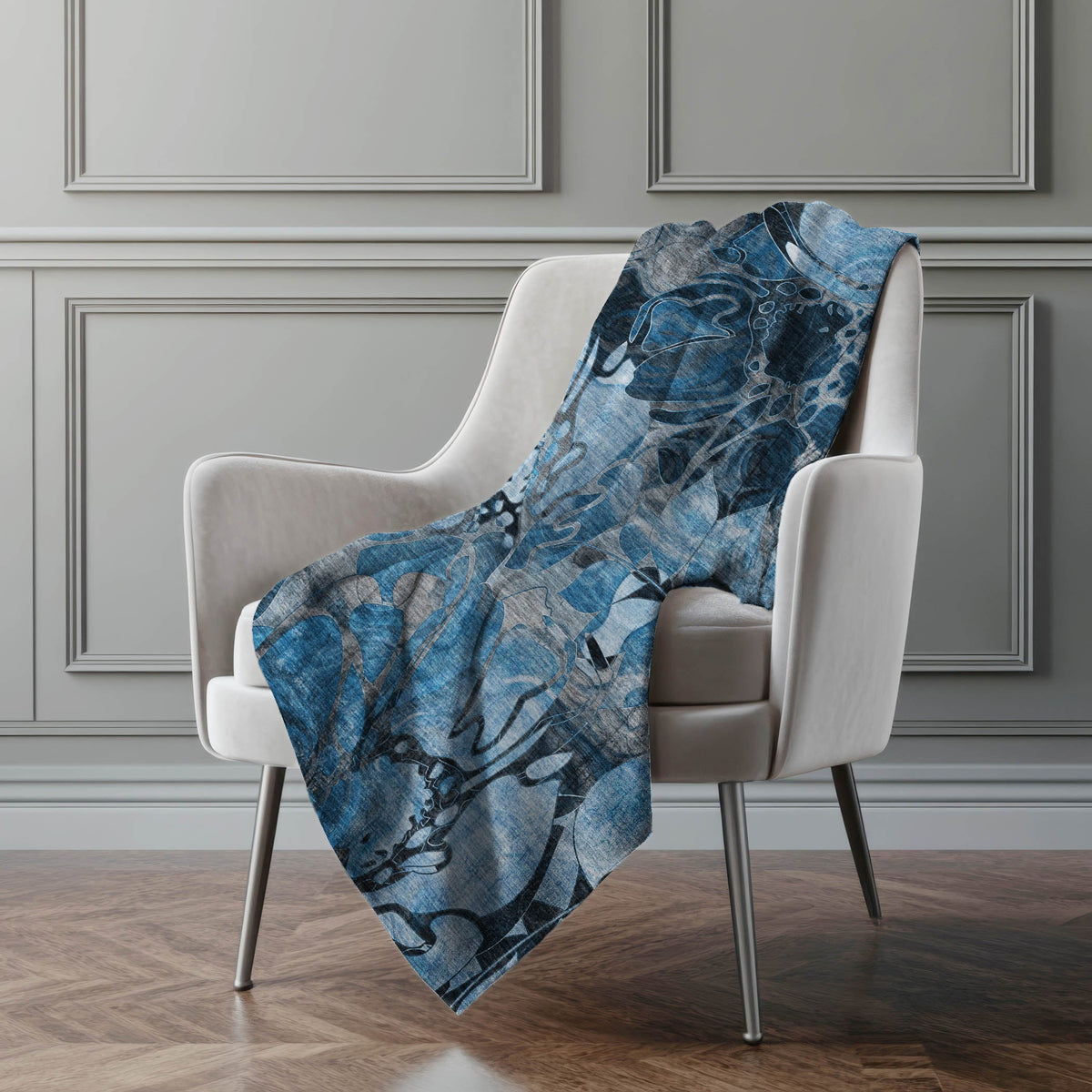 Addison Rugs Floral Blue Washable Indoor-Outdoor Rug
