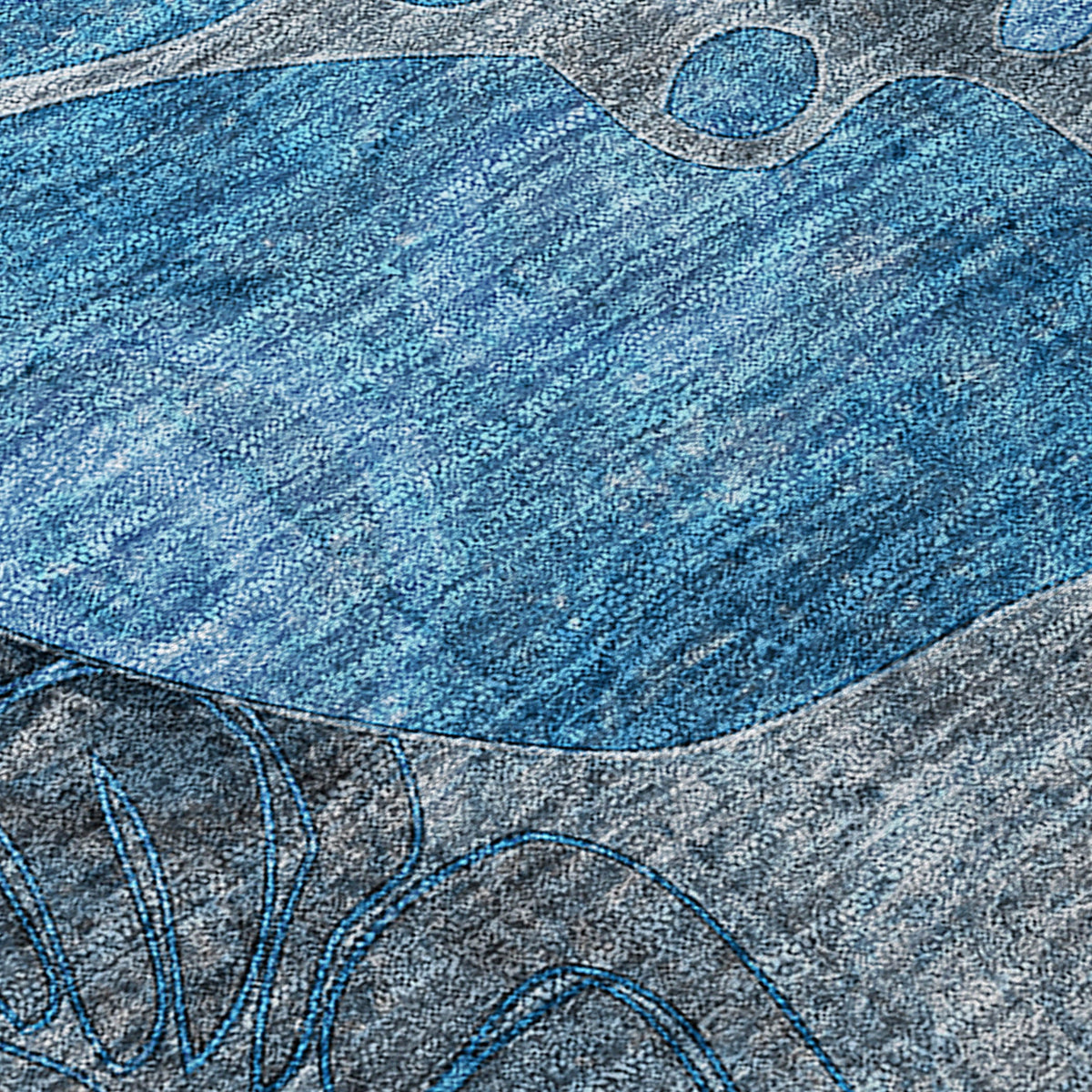 Addison Rugs Floral Blue Washable Indoor-Outdoor Rug