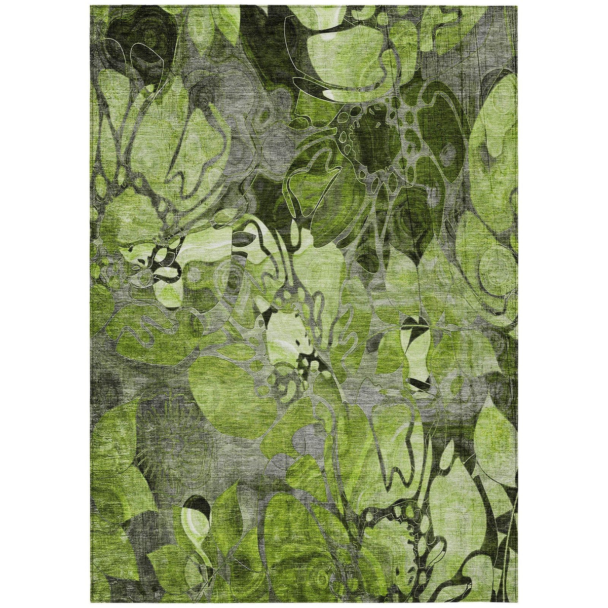 Addison Rugs Floral Green Washable Indoor-Outdoor Rug