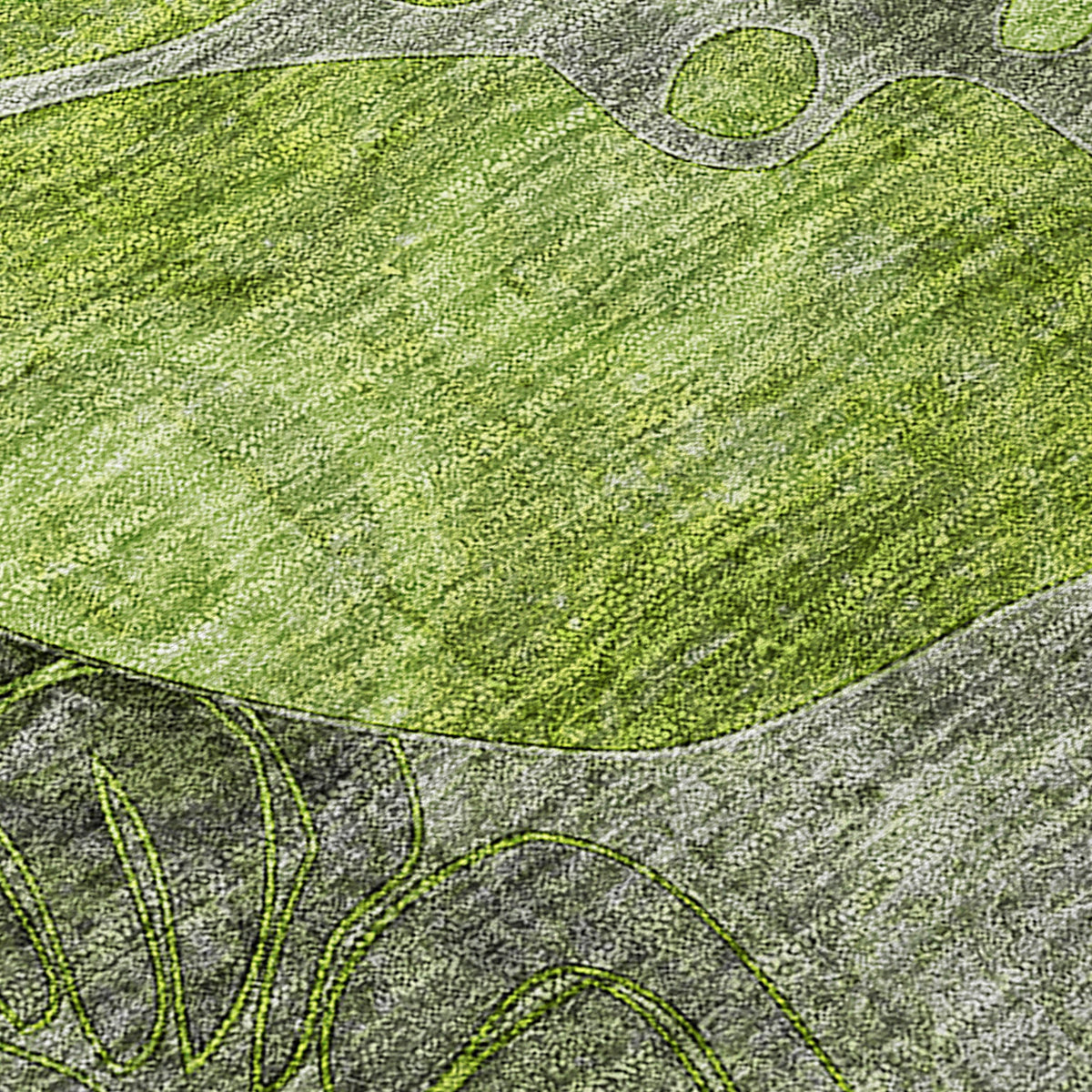 Addison Rugs Floral Green Washable Indoor-Outdoor Rug