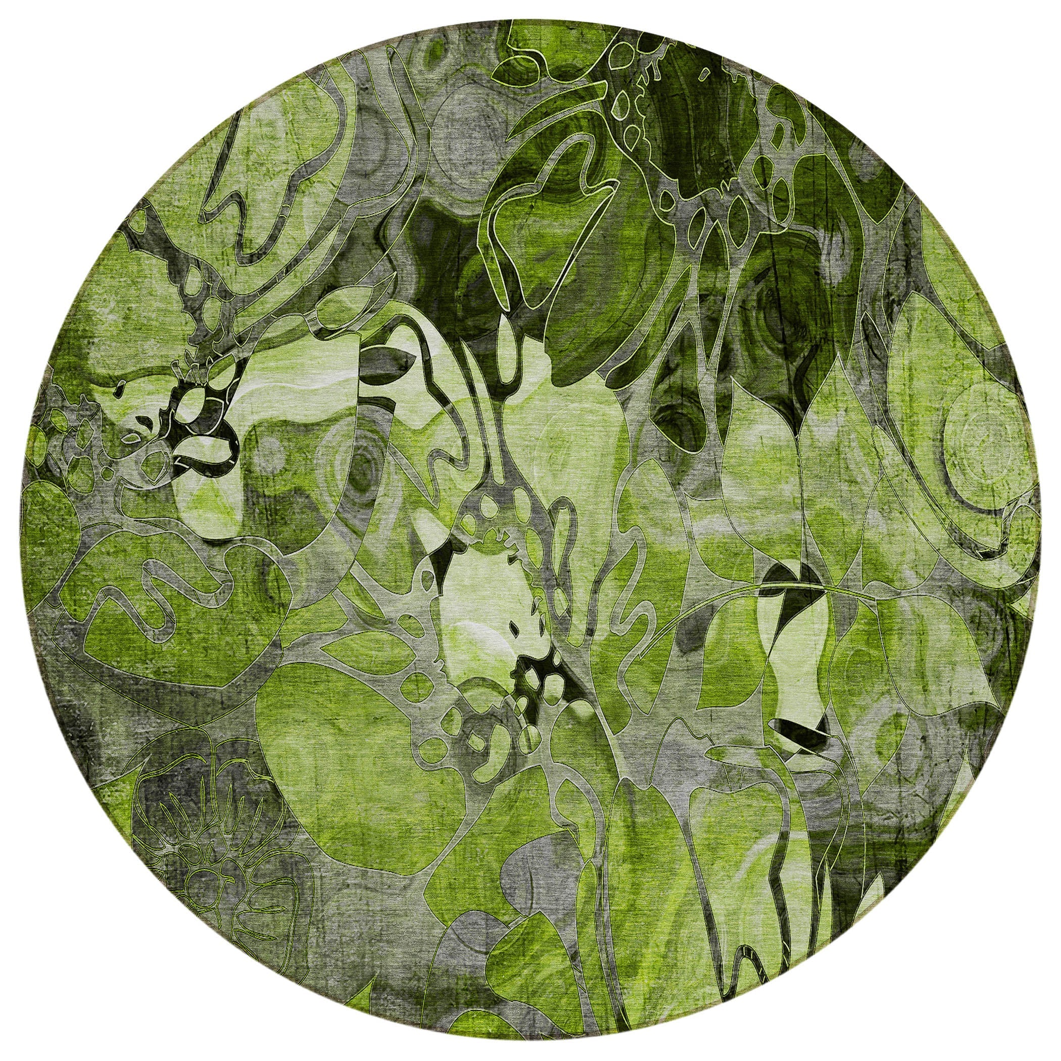 Addison Rugs Floral Green Washable Indoor-Outdoor Rug
