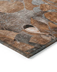 Addison Rugs Floral Orange Washable Indoor-Outdoor Rug