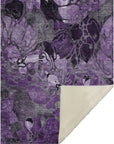 Addison Rugs Floral Purple Washable Indoor-Outdoor Rug with Matching Throw