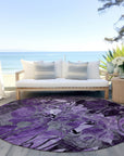 Addison Rugs Floral Purple Washable Indoor-Outdoor Rug with Matching Throw