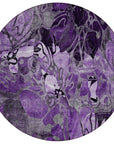 Addison Rugs Floral Purple Washable Indoor-Outdoor Rug with Matching Throw