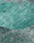 Addison Rugs Floral Teal Washable Indoor-Outdoor Rug