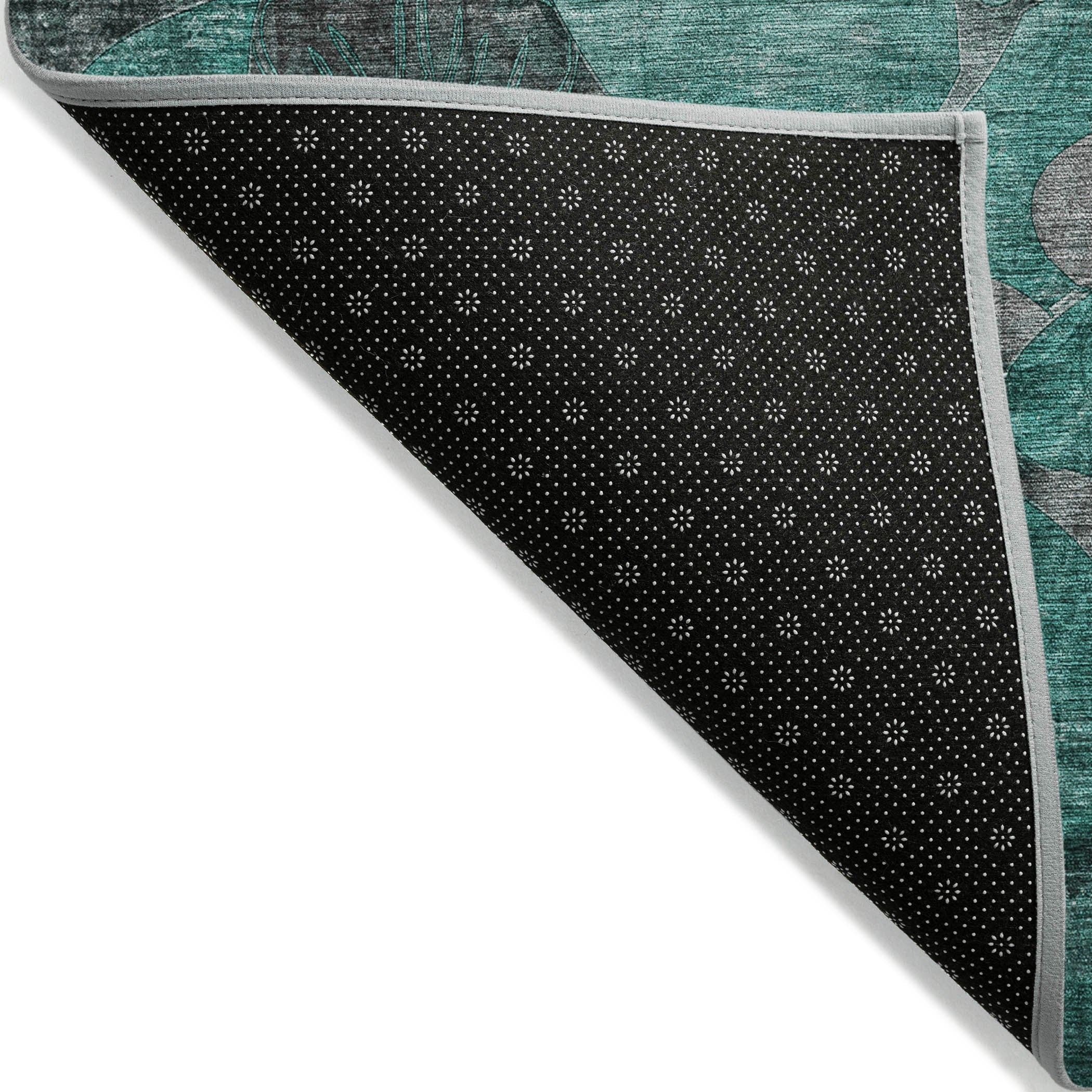Addison Rugs Floral Teal Washable Indoor-Outdoor Rug