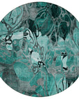 Addison Rugs Floral Teal Washable Indoor-Outdoor Rug