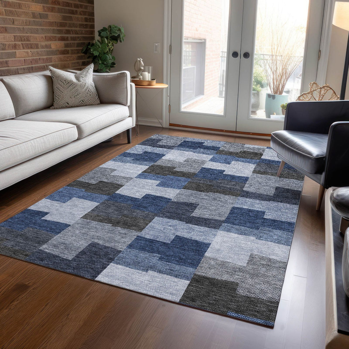 Addison Rugs Flowing Harmony Blue Washable Indoor-Outdoor Rug
