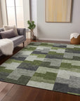 Addison Rugs Flowing Harmony Green Washable Indoor-Outdoor Rug