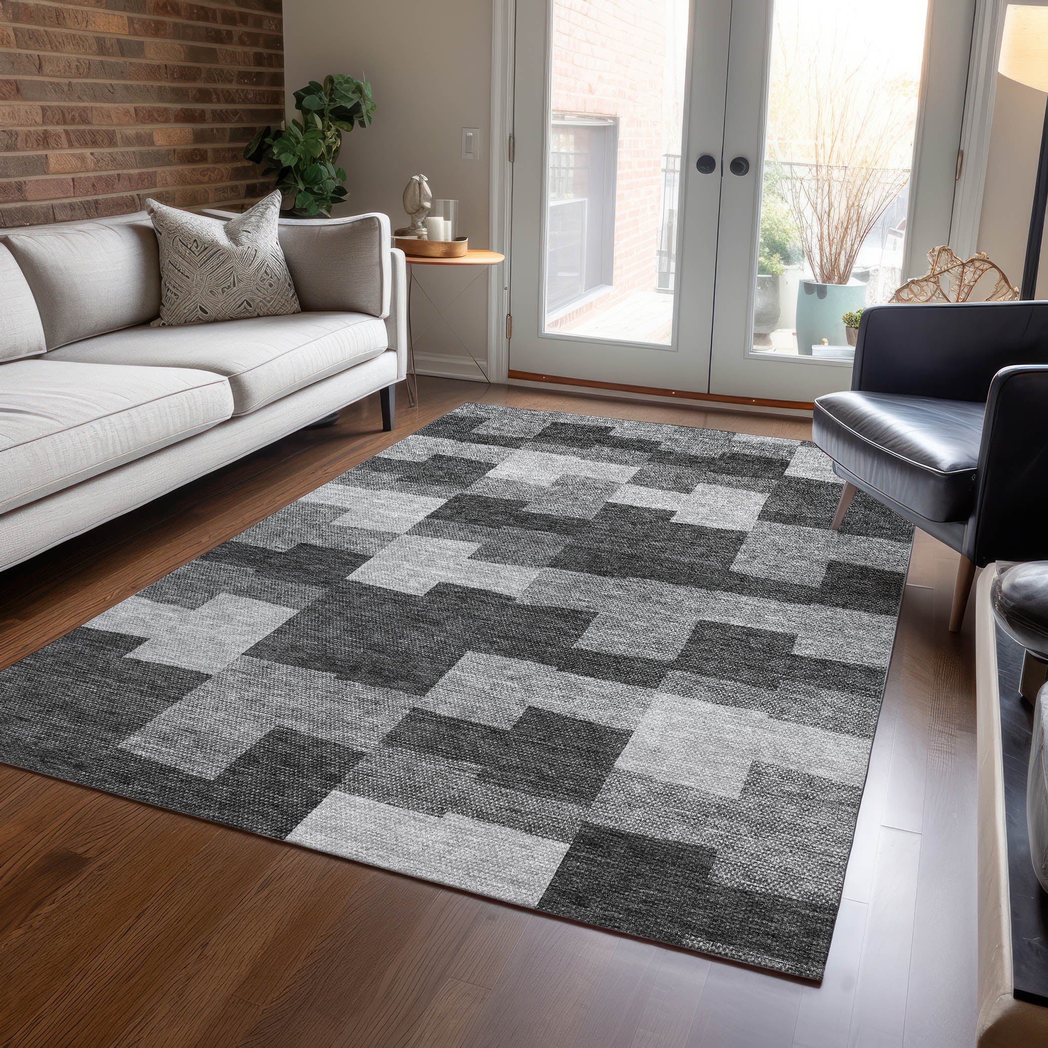 Addison Rugs Flowing Harmony Grey Washable Indoor-Outdoor Rug