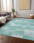 Addison Rugs Flowing Harmony Teal Washable Indoor-Outdoor Rug