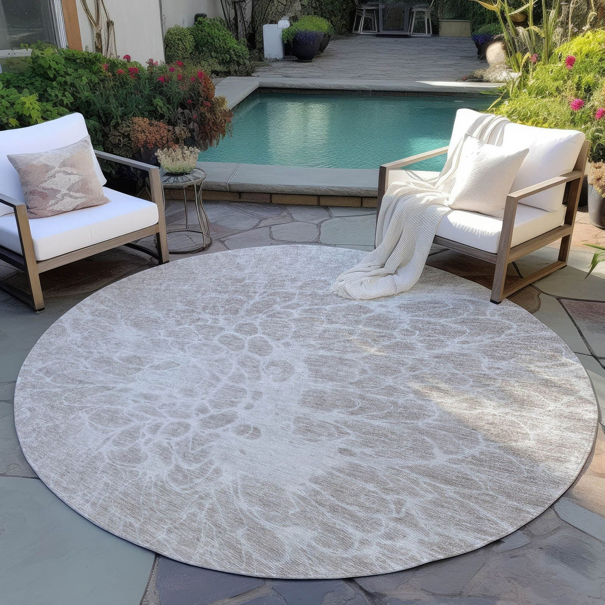 Addison Rugs Fluid Drift Taupe Washable Indoor-Outdoor Rug