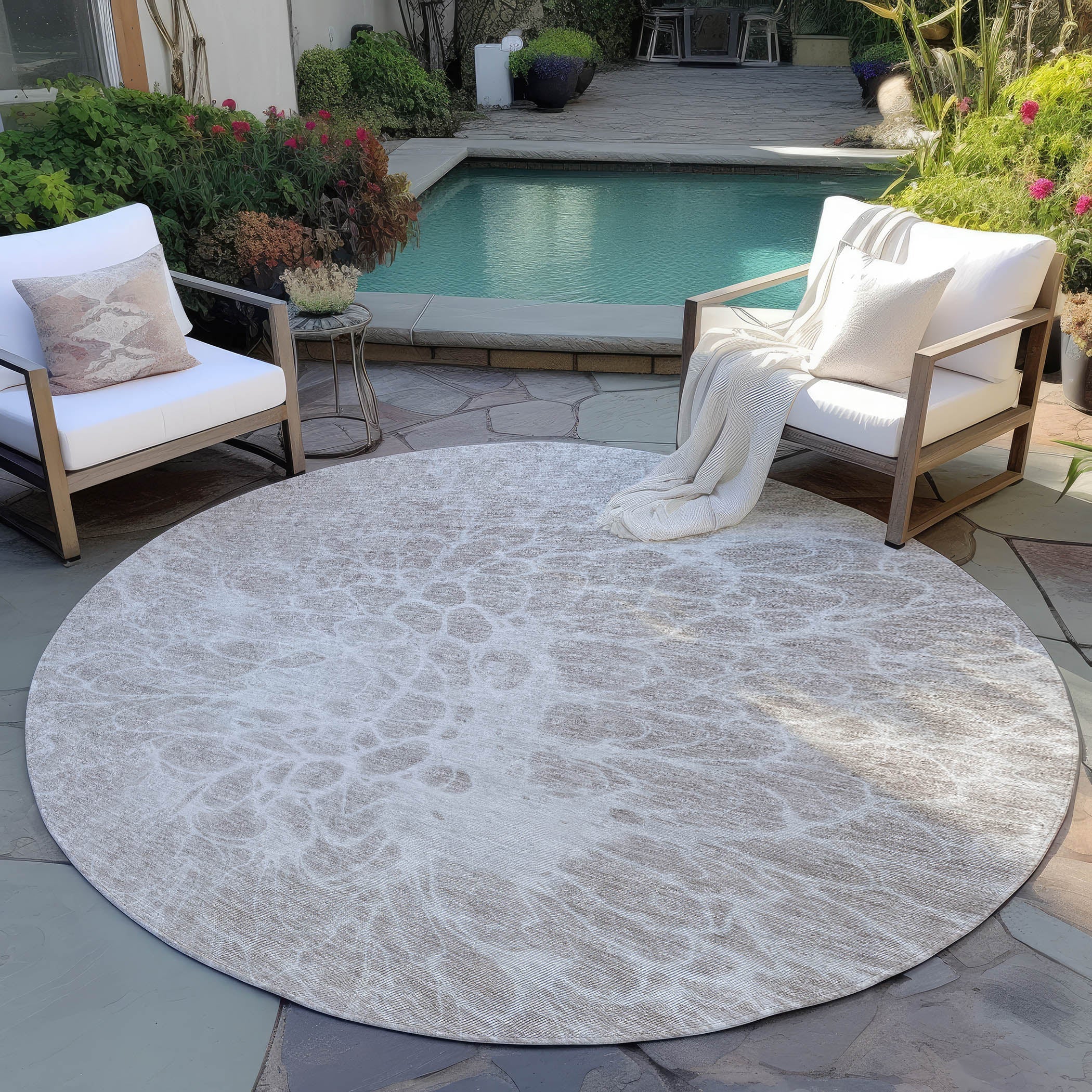 Addison Rugs Fluid Drift Taupe Washable Indoor-Outdoor Rug