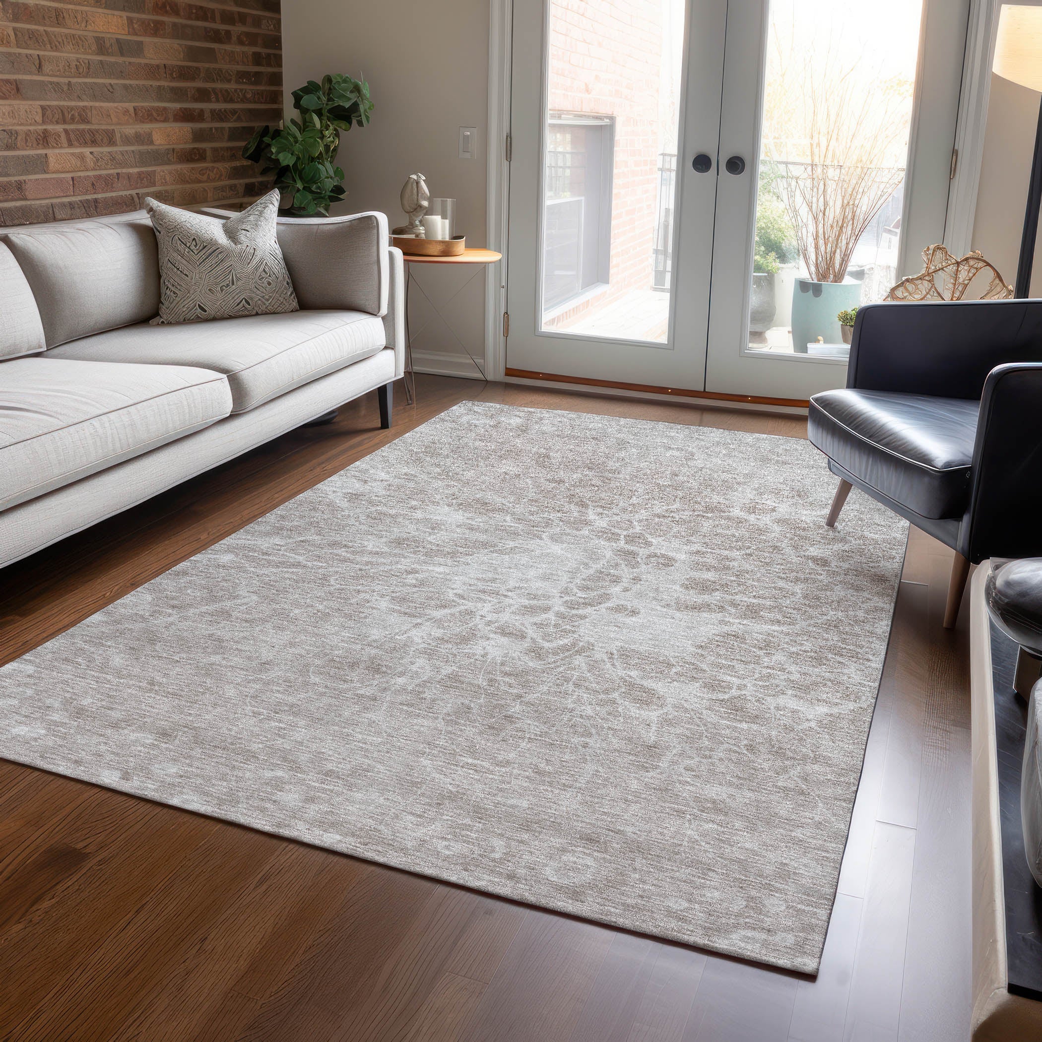 Addison Rugs Fluid Drift Taupe Washable Indoor-Outdoor Rug