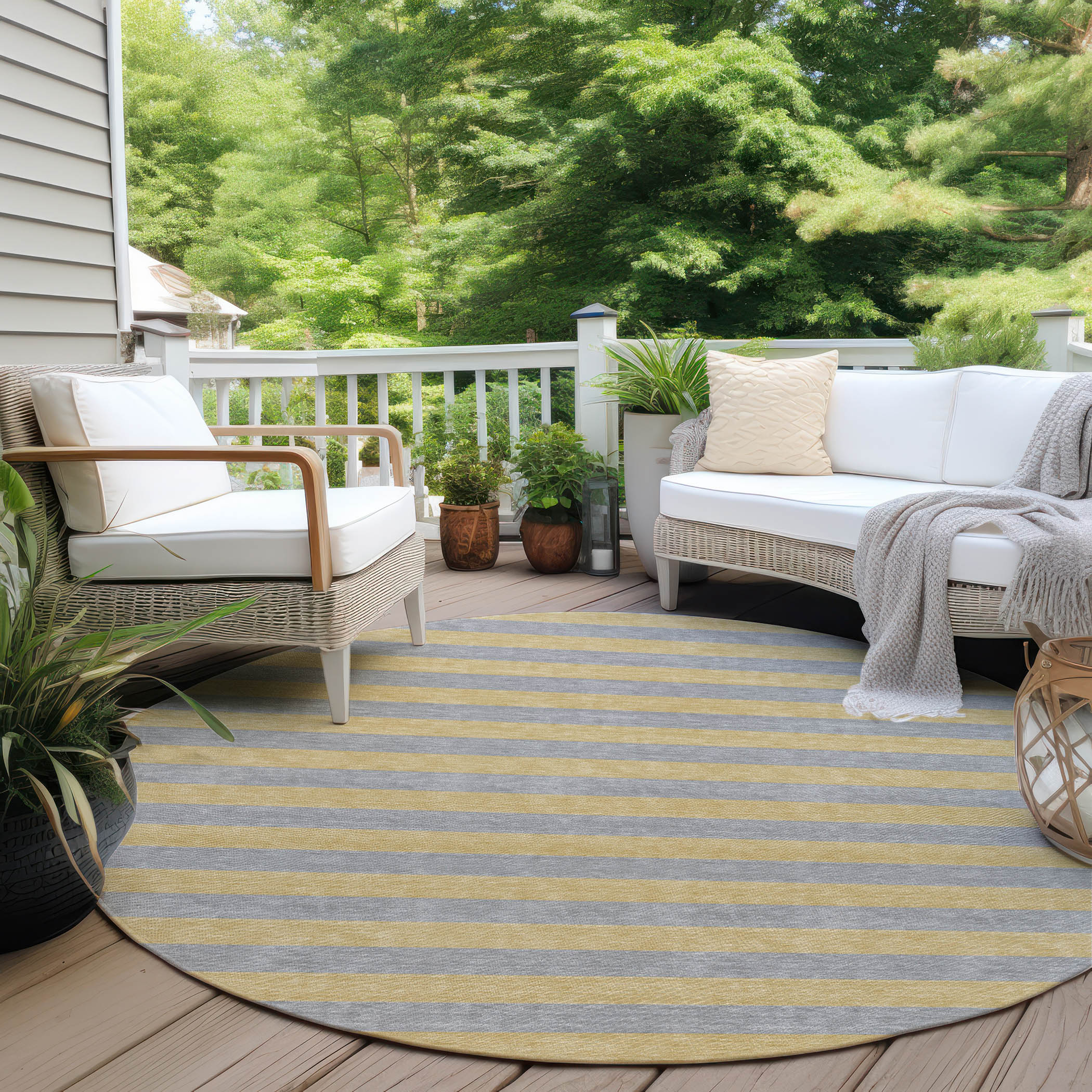 Addison Rugs Fluid Mirage Silver Washable Indoor-Outdoor Rug