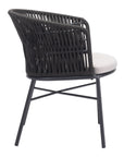 Freycinet Dining Chair (Set of 2) Black-Outdoor Dining Chairs-Zuo Modern-LOOMLAN