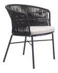 Freycinet Dining Chair (Set of 2) Black-Outdoor Dining Chairs-Zuo Modern-LOOMLAN