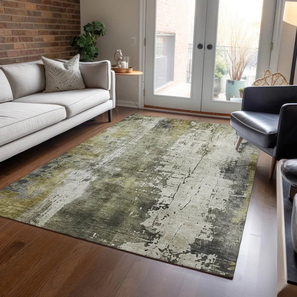LOOMLAN Rugs Fyerra Gray Washable Indoor-Outdoor Rug