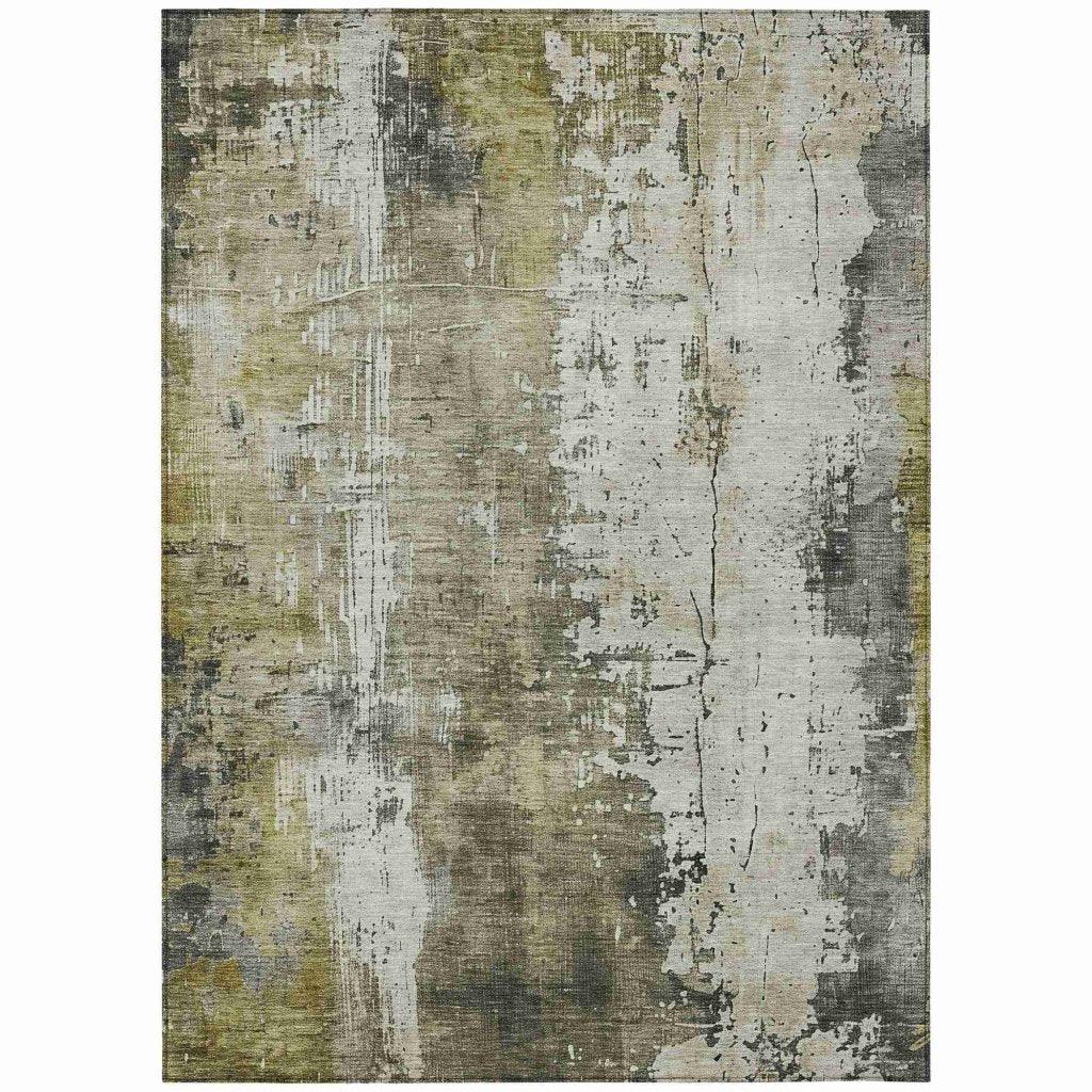 LOOMLAN Rugs Fyerra Gray Washable Indoor-Outdoor Rug