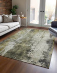 LOOMLAN Rugs Fyerra Gray Washable Indoor-Outdoor Rug