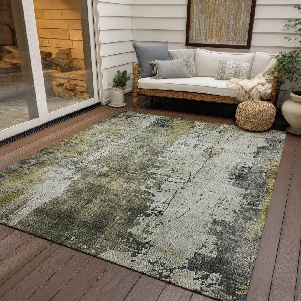 LOOMLAN Rugs Fyerra Gray Washable Indoor-Outdoor Rug
