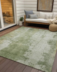 LOOMLAN Rugs Fyerra Green Washable Indoor-Outdoor Rug