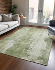 LOOMLAN Rugs Fyerra Green Washable Indoor-Outdoor Rug