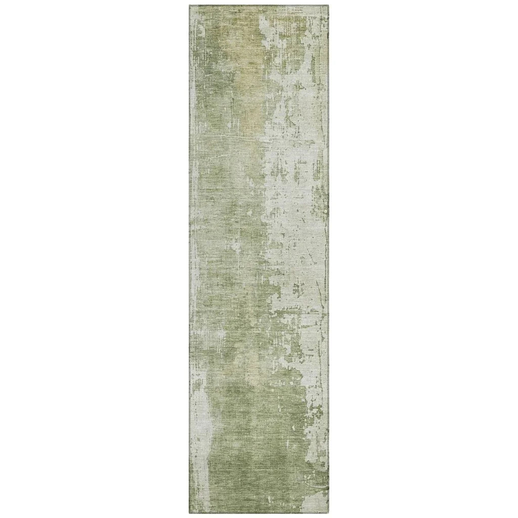 LOOMLAN Rugs Fyerra Green Washable Indoor-Outdoor Rug