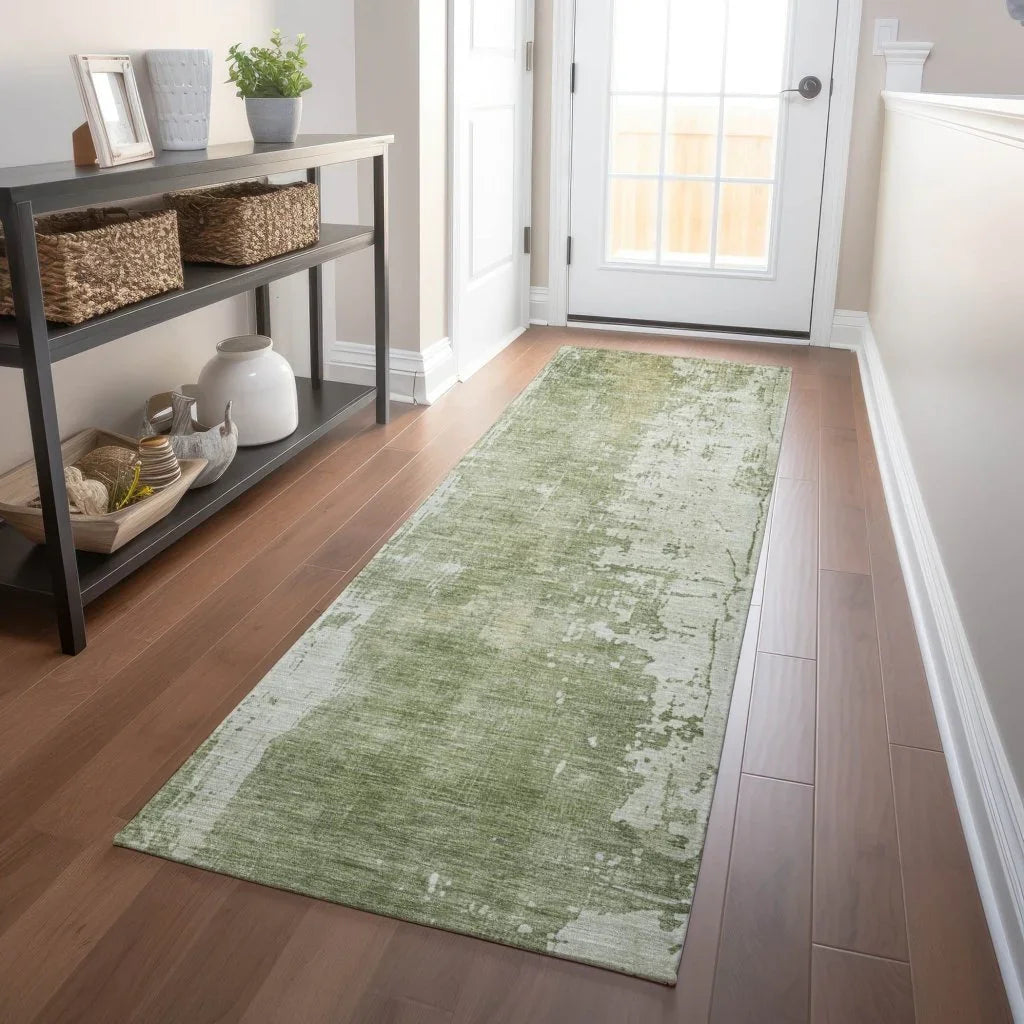 LOOMLAN Rugs Fyerra Green Washable Indoor-Outdoor Rug