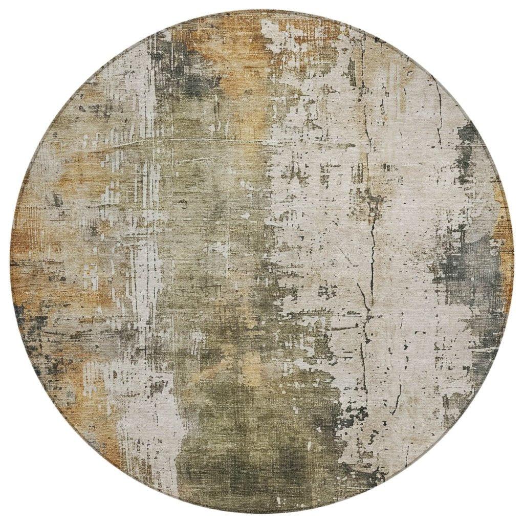 LOOMLAN Rugs Fyerra Olive Washable Indoor-Outdoor Rug