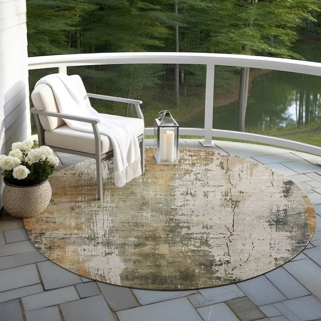 LOOMLAN Rugs Fyerra Olive Washable Indoor-Outdoor Rug