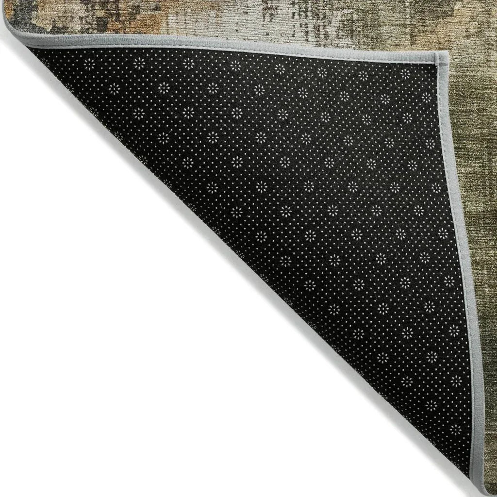 LOOMLAN Rugs Fyerra Olive Washable Indoor-Outdoor Rug