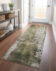 LOOMLAN Rugs Fyerra Olive Washable Indoor-Outdoor Rug