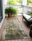 LOOMLAN Rugs Fyerra Olive Washable Indoor-Outdoor Rug