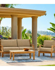 Grande Teak Deep Outdoor Couch Sunbrella Cushion - Fade Resistant - view 27