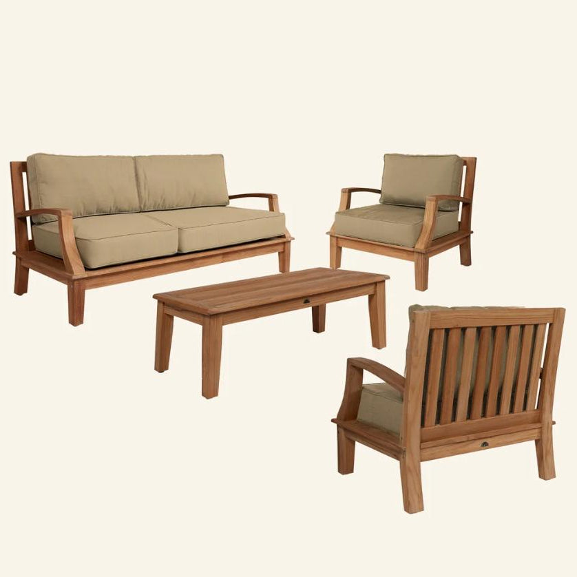 Grande Teak Deep Outdoor Couch Sunbrella Cushion - Fade Resistant - view 28