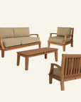Grande Teak Deep Outdoor Couch Sunbrella Cushion - Fade Resistant - view 28