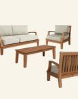 Grande Teak Deep Outdoor Couch Sunbrella Cushion - Fade Resistant - view 3