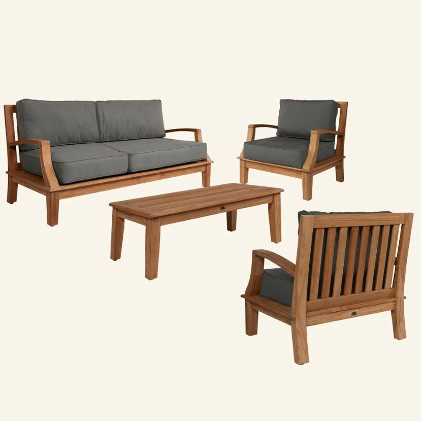 Grande Teak Deep Outdoor Couch Sunbrella Cushion - Fade Resistant - view 8