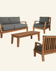 Grande Teak Deep Outdoor Couch Sunbrella Cushion - Fade Resistant - view 8