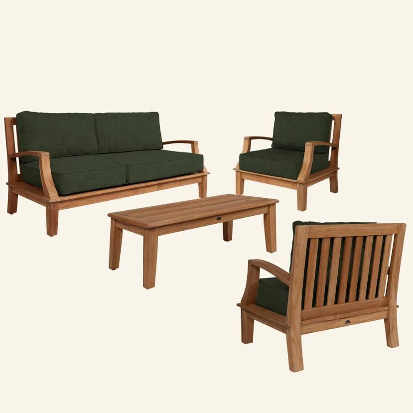 Grande Teak Deep Outdoor Couch Sunbrella Cushion - Fade Resistant - view 18